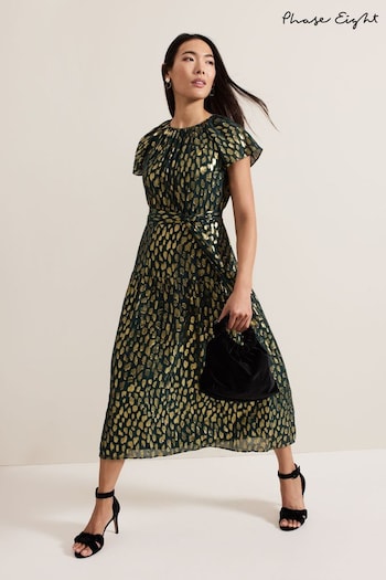 Phase Eight Green Lilani Shimmer Dress (AL2785) | £159