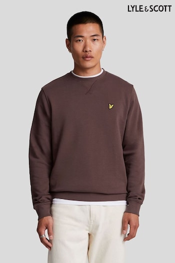 Lyle & Scott Brown Crew Neck 100% Cotton Sweatshirt (AL2935) | £65