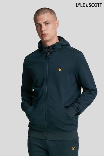 Lyle & Scott Blue Full-Zip 100% Cotton Hoodie (AL2975) | £85