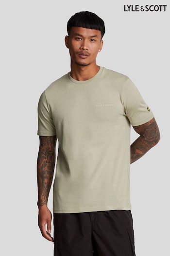 Lyle & Scott Natural Embroidered 100% Cotton T-Shirt (AL3026) | £35