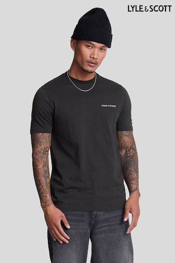 Lyle & Scott Black Embroidered 100% Cotton 100% Cotton T-Shirt (AL3037) | £35