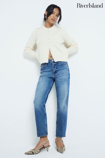 River Island Blue Slim Fit Petite High Rise 100% Cotton Jeans (AL3198) | £45