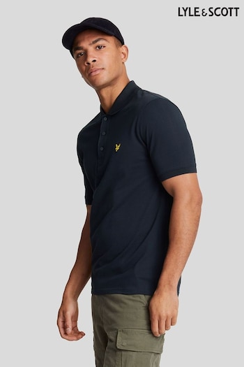 Lyle & Scott Blue Plain Polo Shirt (AL3429) | £55