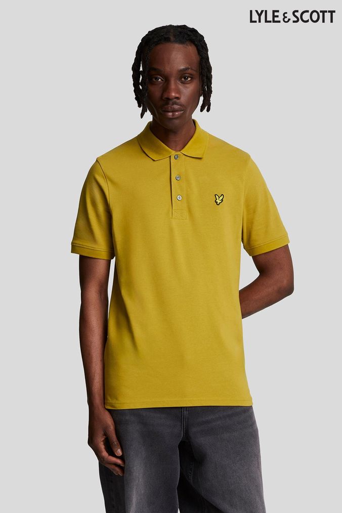 Golden yellow polo shirt clearance