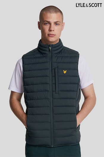 Lyle & Scott Blue Stretch Lightweight Quilted Gilet (AL3461) | £100