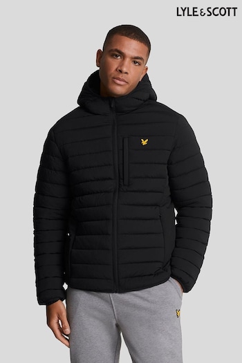 Lyle & Scott Black Stretch Lightweight Quilted Jacket (AL3505) | £140