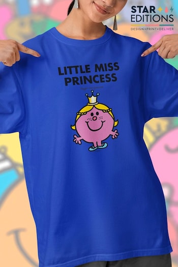 Star Editions Mr. Men Little Miss Princess Blue 100% Cotton T-Shirt (AL3972) | £20