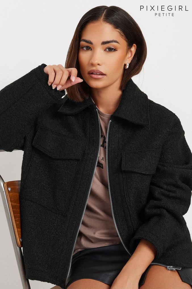 Short boucle jacket discount