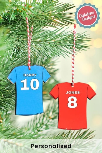 Personalised Football Shirt Christmas Tree Decoration by Oakdene (AL4178) | £10