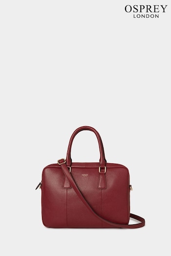 OSPREY LONDON Red The Adaline Leather Laptop Bag (AL4639) | £175