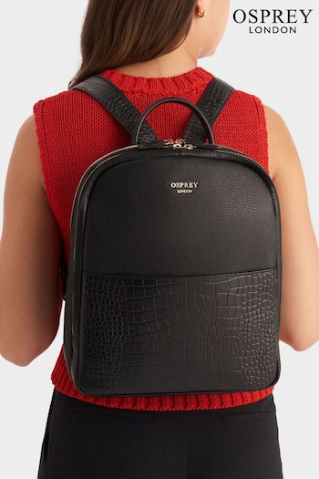 OSPREY LONDON The Kellie Leather Black Backpack (AL4663) | £185