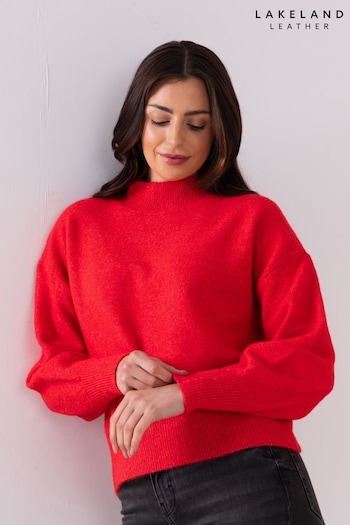 Lakeland Leather Red Sheeka High Neck Jumper (AL4685) | £40