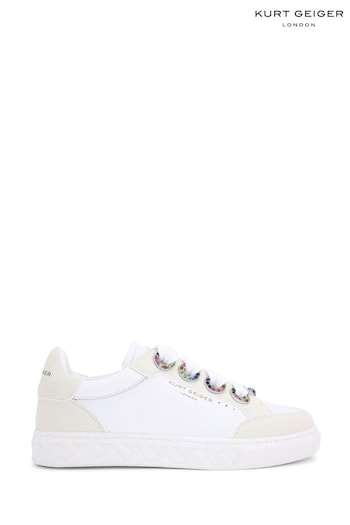 The Trainer Hub Kensington Eyelet Slim White Trainers (AL4887) | £159