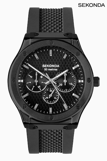 Sekonda Mens Titan 42mm Analogue Watch With Silver Case And Silicone Strap With Black Dial (AL4965) | £80