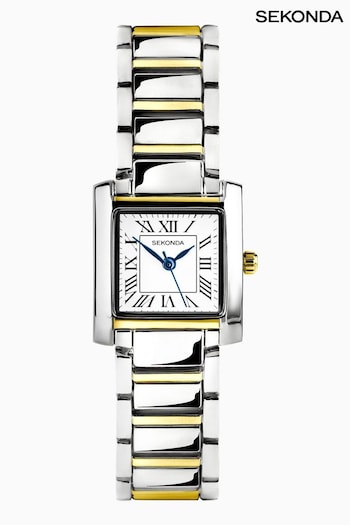 Sekonda Womens Montreal 21mm Analogue Watch With Two Tone Case And Alloy Bracelet With White Dial (AL4972) | £55