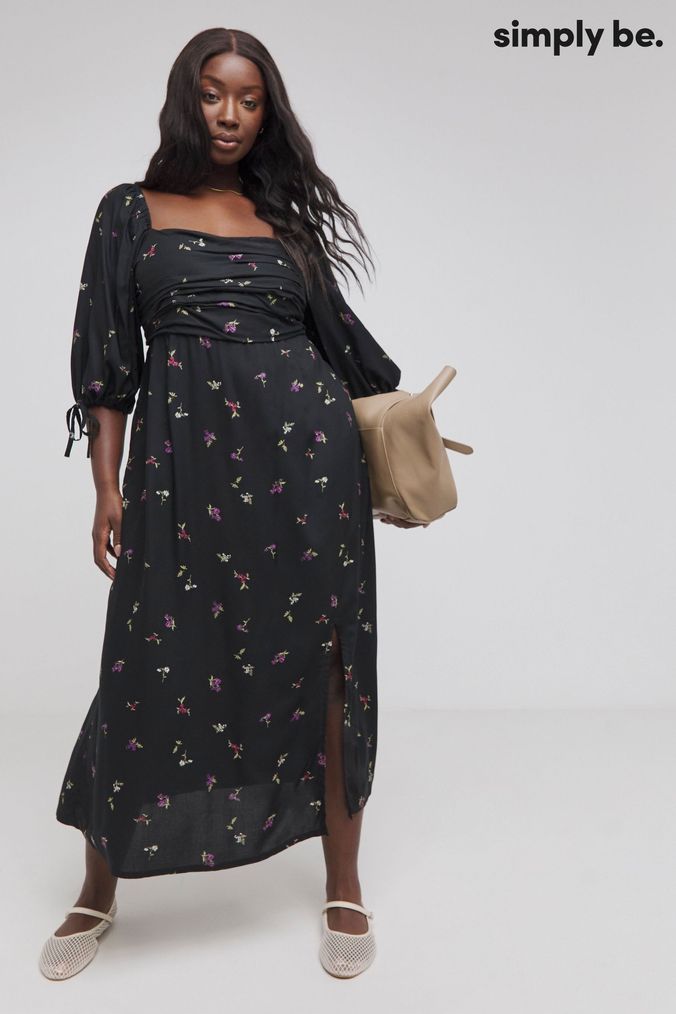 Buy Women s 12 Black Simply Be Yumi Midi Dresses Online OnlinenevadaShops