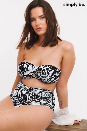 Simply Be Black Magisculpt Twist Front High Waist Bikini Briefs (AL5051) | £26