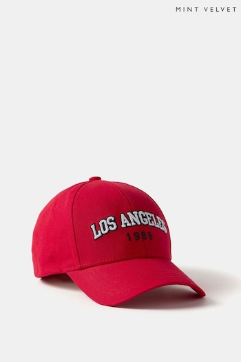 Mint Velvet Red Los Angeles Slogan cap Michael (AL5177) | £29