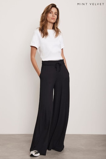 Mint Velvet Black Wide Leg Trousers (AL5191) | £59