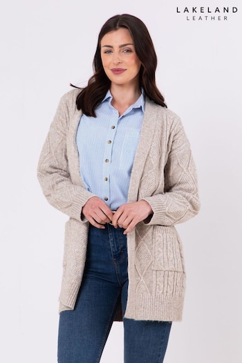 Lakeland Clothing Cream Fleur Cable Knit Cardigan (AL5245) | £45