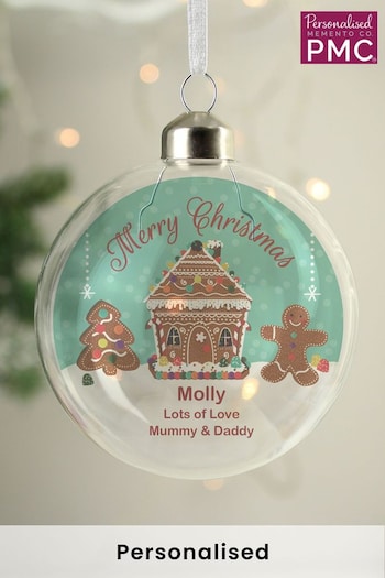 Personalised Glass Christmas Bauble by PMC (AL5441) | £12