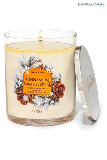 Bath & Body Works Cinnamon Caramel Swirl Single Wick Candle 8 oz / 227 g (AL5706) | £20