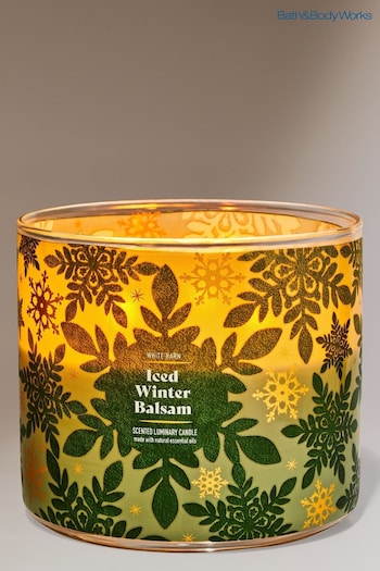 Bath & Body Works Iced Winter Balsam Christmas Decor 3-Wick Candle 14.5 oz / 411 g (AL5737) | £29.50