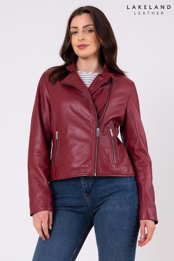 Lakeland Leather Red Wetherlam Leather Biker Jacket (AL5854) | £169