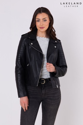 Lakeland Leather Black Esthwaite II Biker Jacket (AL5856) | £199