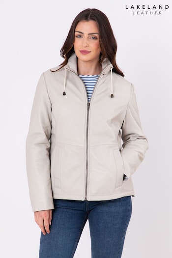 Lakeland Leather White Wetherhill Leather Jacket (AL5862) | £279