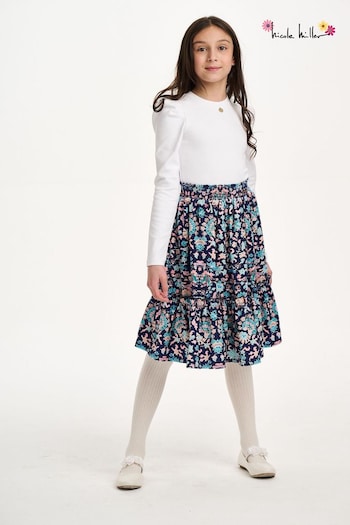 Nicole Miller Blue Printed Long Skirt (AL5863) | £37 - £40