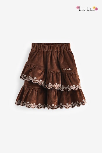 Nicole Miller Ruffle Co-ord Brown Skirt (AL5884) | £35 - £38