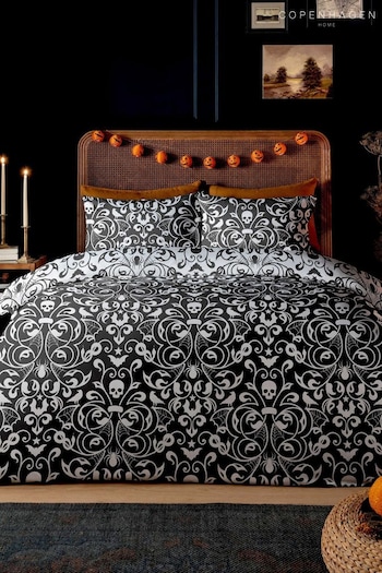 Copenhagen Home Black/White Dark Damask Duvet Cover Set (AL5895) | £20 - £32