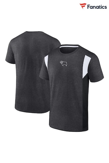 Fanatics Grey 100% Cotton Derby County Fundamentals T-Shirt (AL6001) | £28