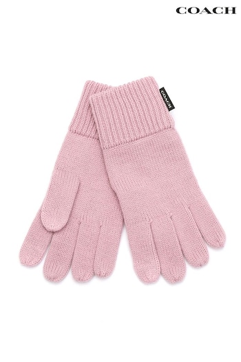 COACH Woven Patch Knit Black Gloves (AL6035) | £55