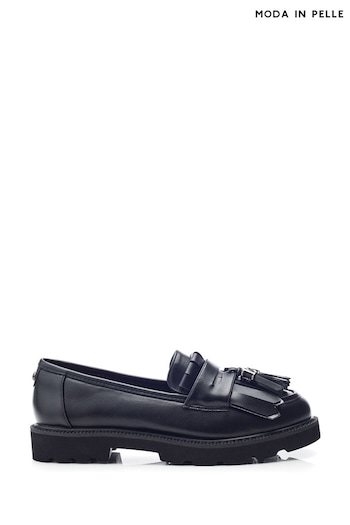 Moda In Pelle Fleeche Cleated Sole Tassle Trim Chunky Loafers (AL6162) | £79