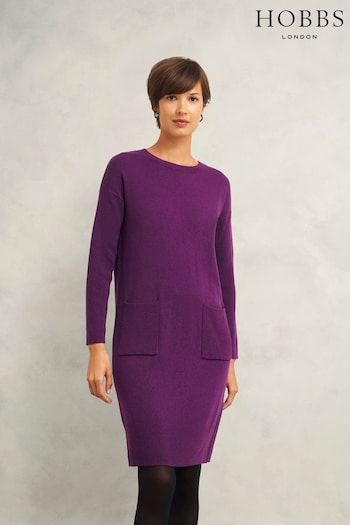 Hobbs Purple Devora Knitted Dress (AL6379) | £129