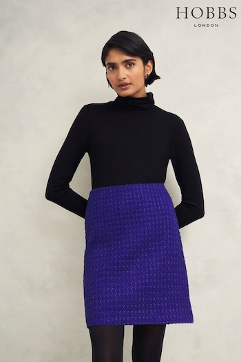 Hobbs Blue Khloe Tweed Skirt (AL6402) | £99