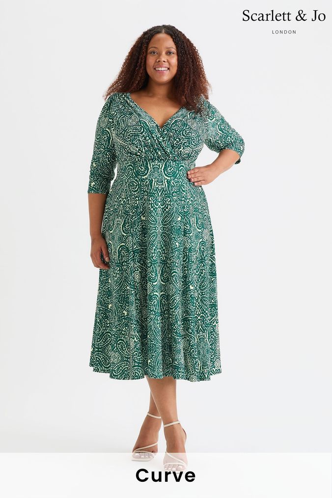 Buy Women s Knee Length Summer Dress Green Dresses Online Next UK