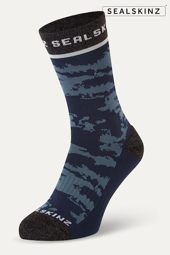 Sealskinz Blue Reepham Mid Length Jacquard Active Socks (AL6586) | £15