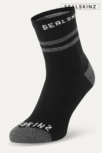 Sealskinz Mautby Waterproof Warm Weather Ankle Length Black Socks With Hydrostop (AL6591) | £33