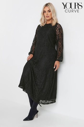 Yours Curve Black Lace Maxi Dress (AL6956) | £45