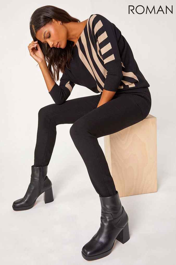 Buy Women s Black Longline Jumpers Online Next UK