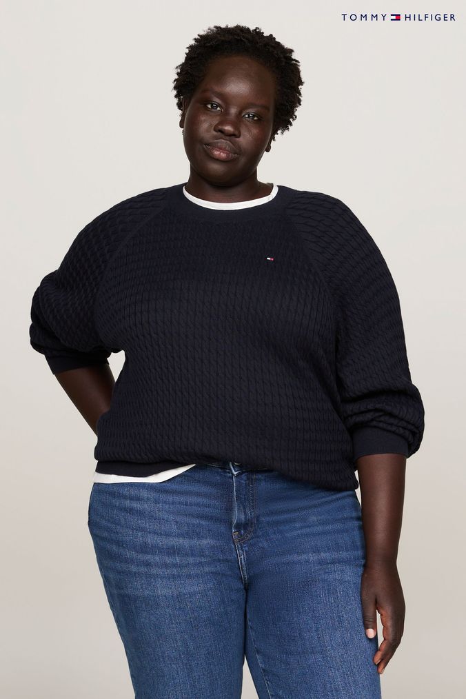 Buy Women s Tommy Hilfiger Oversized Knitwear Online Next UK
