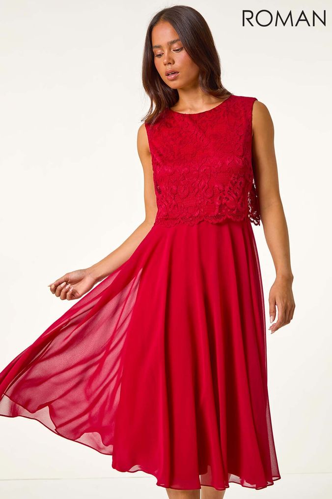 Next red lace dress sales