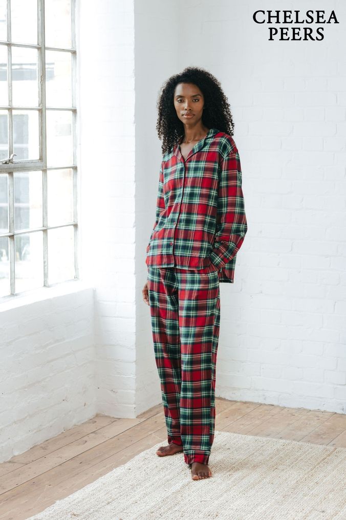 Red tartan ladies pyjamas on sale