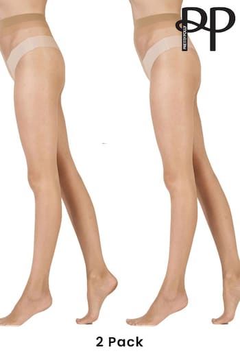 Pretty Polly Natural 8 Denier Skin Tone Tights 2 Pair Pack (AL8535) | £15