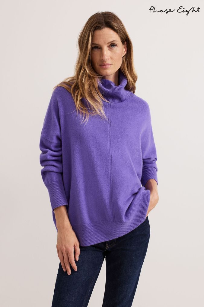 Buy Women s Purple Roll Neck Knitwear Online Next UK