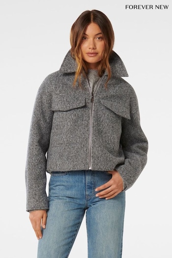 Forever New Grey Ellie Textured Jacket (AL8865) | £90