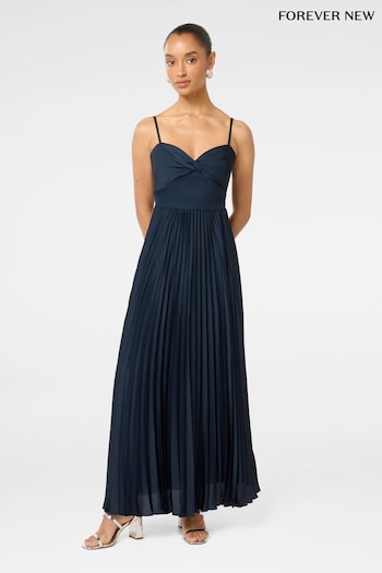 Forever New Blue Chloe Petite Pleated Maxi Dress (AL8903) | £120